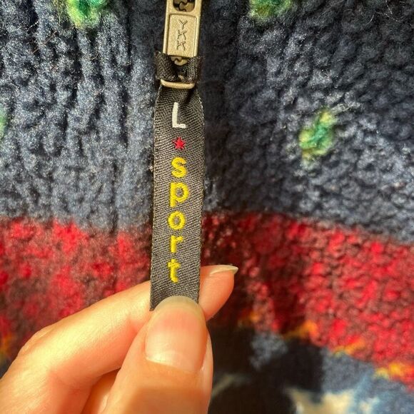 Vintage 90s Limited Sport Reindeer Berber Fleece 1/4 Zip Primary Colors M - Picture 6 of 8